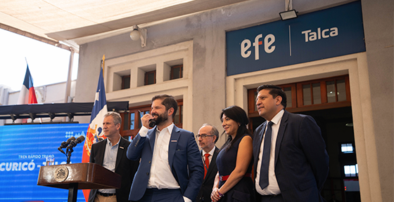 Presidente Boric inauguró el servicio de tren rápido Santiago-Talca